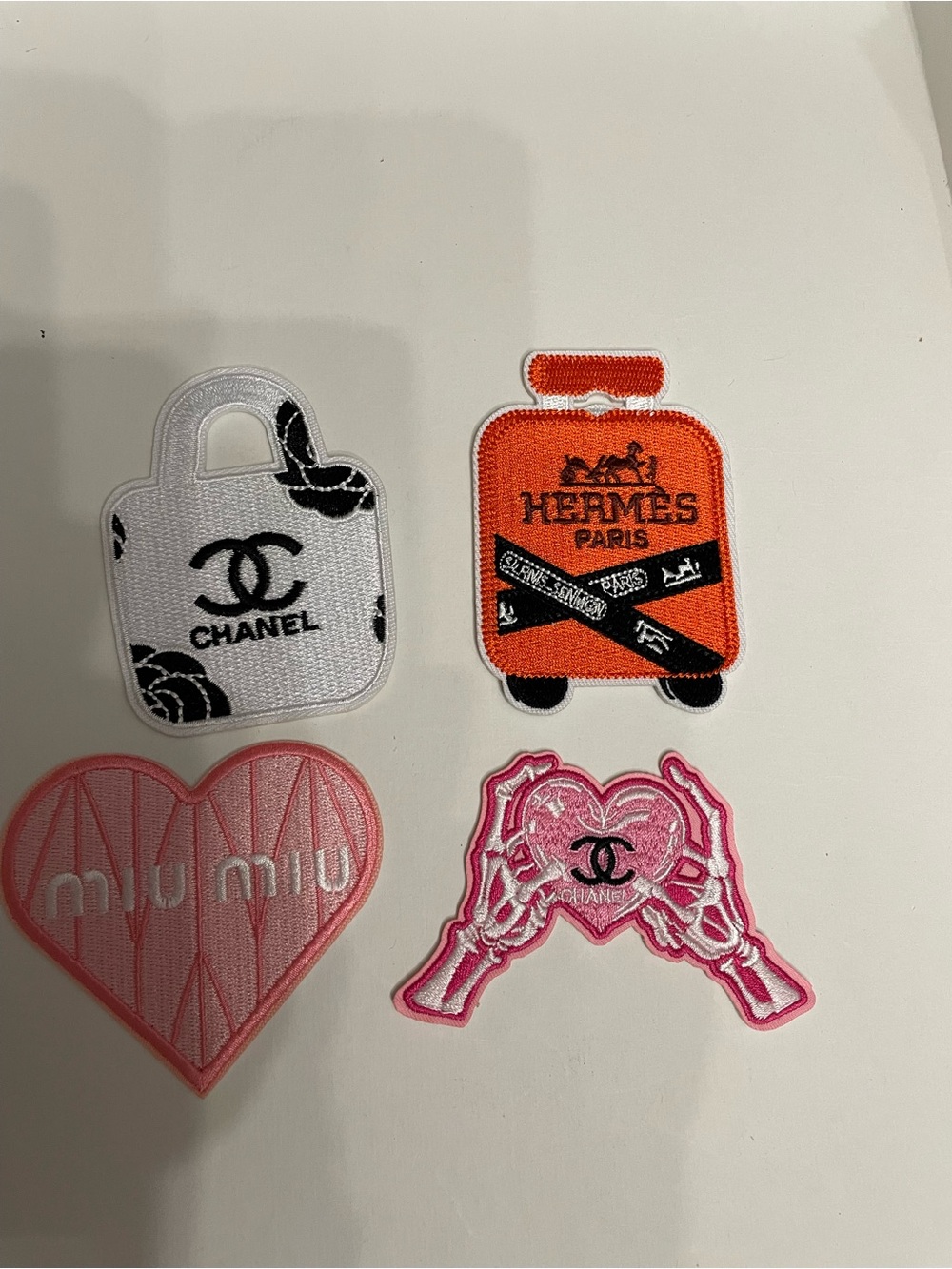 Assorted Designer Logo Iron-On Patch Set - you get 4 new